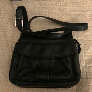 Fossil black leather bag 75082